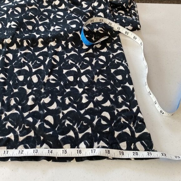 Garnet Hill Silk Cotton Short Sleeve Knit Geo Printed Mini Dress Lightweight - Picture 11 of 11